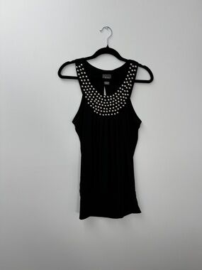Dots Black Studded Racerback Tank Top